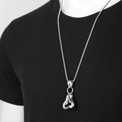 2023 Stylish Punk Boxing Gloves Necklace Pendant