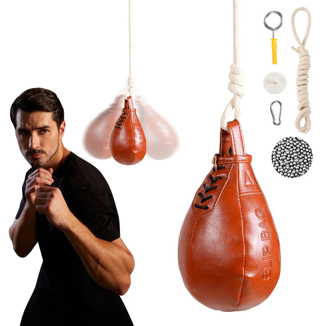 Boxing Slip Bag UWTHFIT Speed Bag Boxing Dodge Bag Maize Slip Ball for Boxing Reflexes & Reaction Practice Perfect for Boxing MMA or Combat Sport Training (Filled)