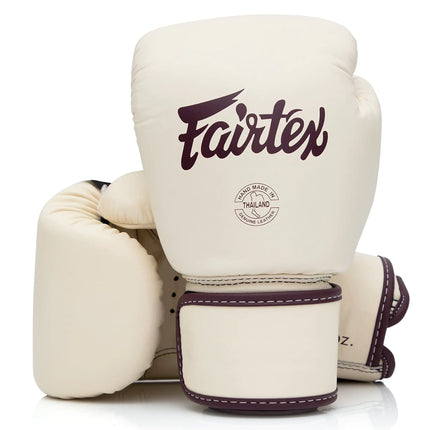 Fairtex BGV16 Leather Muay Thai Boxing Gloves (Khaki 12 oz)