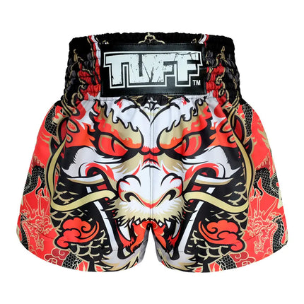 Tuff Sport Boxing Muay Thai Dragon Skull Kick Martial Arts Training Gym Trunks Shorts Red Dragon X-Large