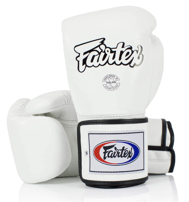 Fairtex BGV5 Muay Thai Boxing Gloves for Men Women Kids | Special Lock Thumb Design | MMA Gloves Kickboxing | Premium Quality Light Weight & Shock Absorbent Boxing Gloves-(White/12oz)