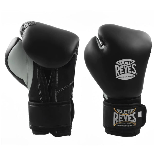 CLETO REYES Professional Boxing Gloves for Kids Girls and Boys Training Sparring and Punching MMA Kickboxing Muay Thai Leather Hook and Loop Closure 3-5 Years 5.6 oz Black