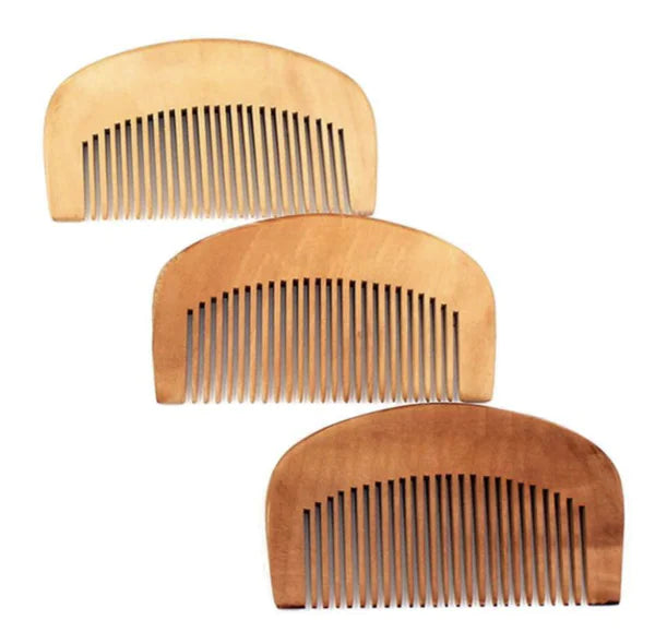 Peach Wood Hair Comb - Small Wooden Hairbrush