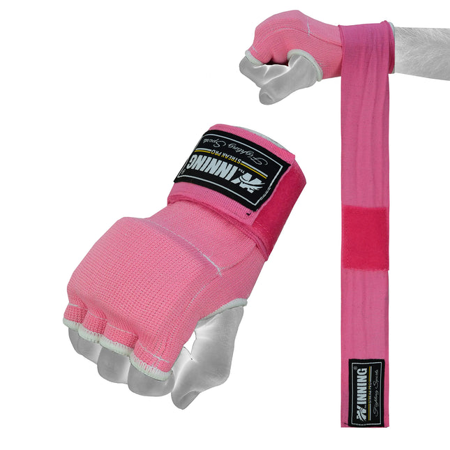 Winning Streak Pro Boxing Inner Gloves with Gel Padding Boxing Quick Wraps for Hand Support and Comfort Kickboxing Muay Thai Wraps MMA Wraps Inner Gel Gloves for Training (S Pink)