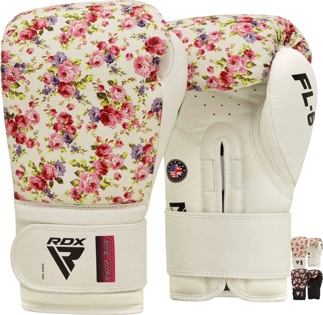 RDX Women Boxing Gloves for Training Muay Thai Maya Hide Leather Ladies Mitts Kickboxing Sparring Glove for Punch Bag Focus Pads and Double End Ball Punching