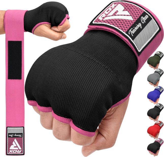 RDX Gel Boxing Hand Wraps Inner Gloves Men Women Quick 75cm Long Wrist Straps Elasticated Padded Fist Under Mitts Protection Muay Thai MMA Kickboxing Martial Arts Punching Training Bandages