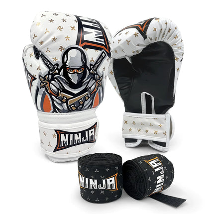 RAGECAMEL Kids Boxing Gloves for 3-8 Years with Handwraps - Boost Confidence and Interest in Boxing Ideal Gift for Birthdays and Holidays (White)