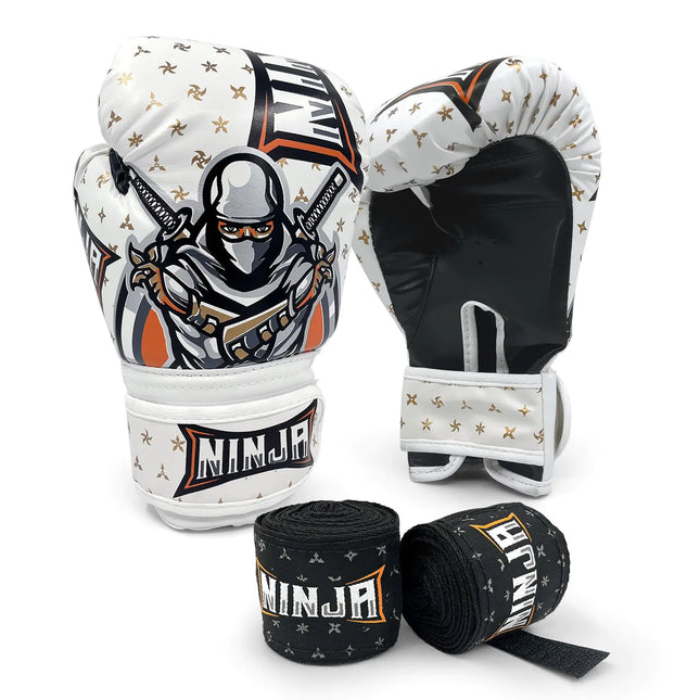 RAGECAMEL Kids Boxing Gloves for 3-8 Years with Handwraps - Boost Confidence and Interest in Boxing Ideal Gift for Birthdays and Holidays (White)