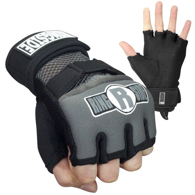 Ringside Gel Boxing MMA Hand Wraps X-Large Grey/Black