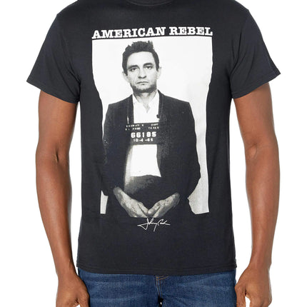 Johnny Cash unisex adult Mens Mug Shot T-shirt T Shirt Black XX-Large US