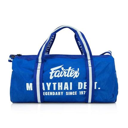 Fairtex BAG9 Retro Style Barrel Bag Thai Boxing Heavy Gym Bag Myay Thai MMA (Blue)