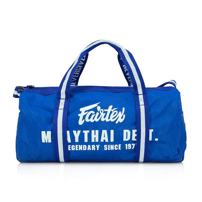 Fairtex BAG9 Retro Style Barrel Bag Thai Boxing Heavy Gym Bag Myay Thai MMA (Blue)