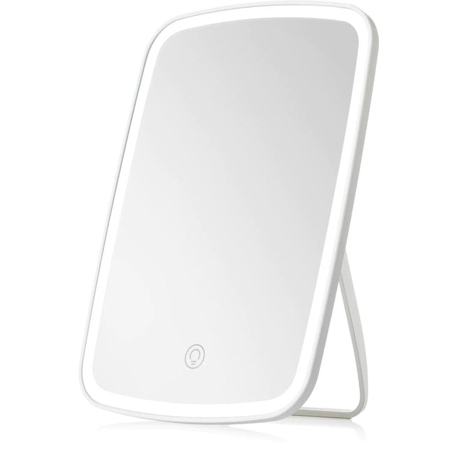 NEZZOE Rechargeable Makeup Mirror with Lights Portable Travel Lighted Vanity Mirror Dimmable Touch Screen Tabletop LED Make up Mirror