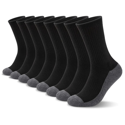 Heatuff 8 Pairs Mens Cushioned Crew Socks Moisture Wicking Athletic Work Socks