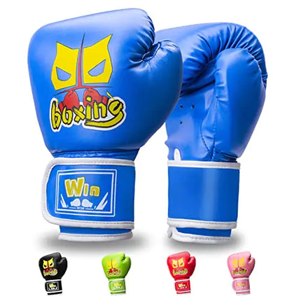 PIKZH Kids Boxing GlovesBoxing Gloves for Kids 3-8 Years Boys Girls Boxing Training Gloves for Punching Bag Kickboxing Muay Thai Blue
