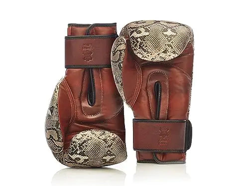 Modest Vintage Player PRO Snake Skin Leather Boxing Gloves (Strap Up) Limited Edition (Small/Medium 12)