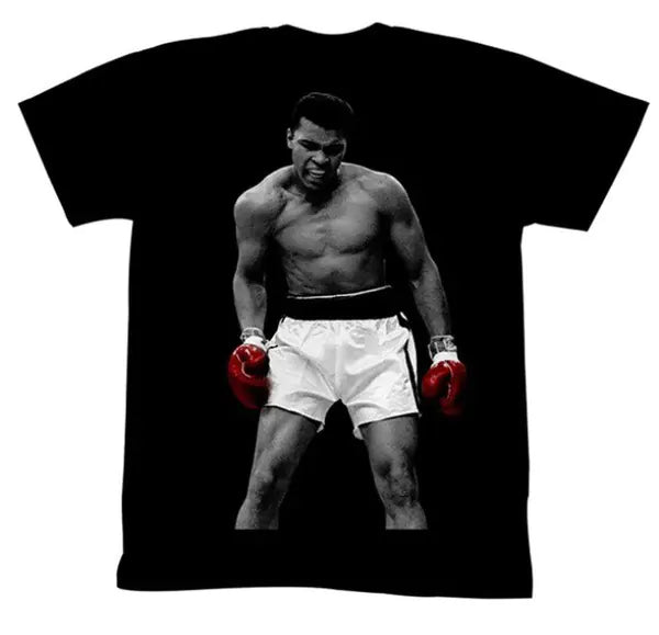 Black T-Shirt with 3D Boxing Print for Couples